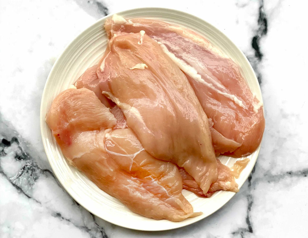 Chicken Breasts Cut in Half